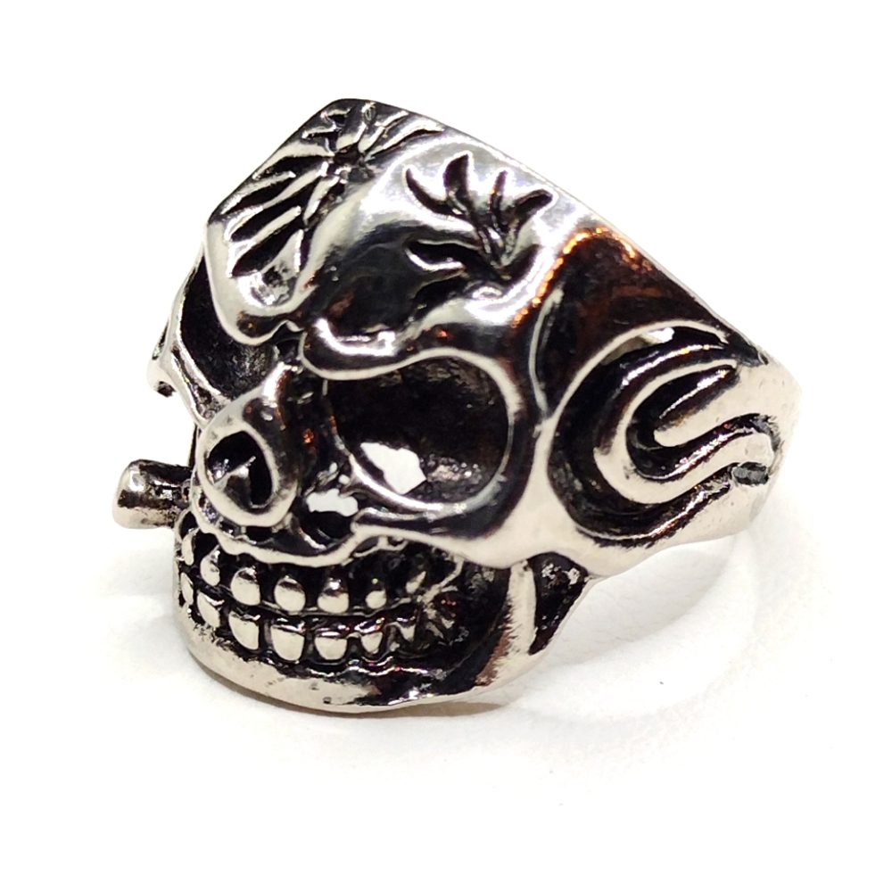 SKULL MEN’S BITE THE BULLET RING Free Shipping - Picture 10 of 15